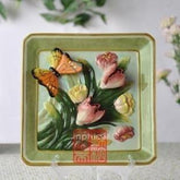 INPHIC-歐式鄉村手繪陶瓷掛盤 滿園春色鬱金香 家居飾品擺設裝飾盤